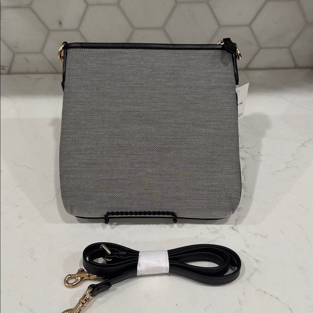 NWT Coach Leatherware Black and Gray Crossbody Bag - Picture 2 of 8